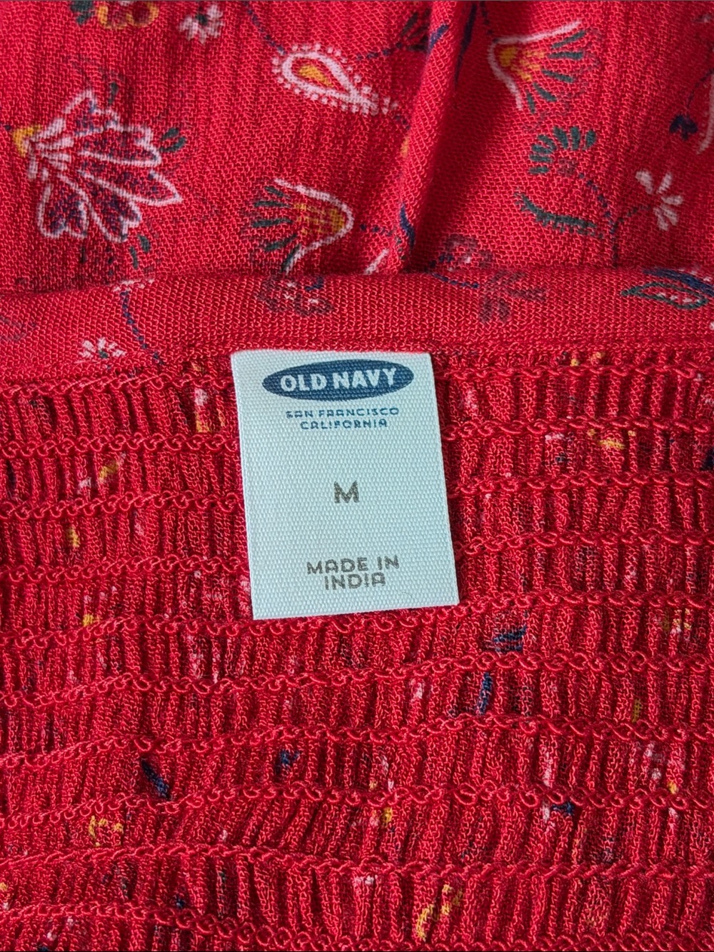 Old Navy Red Long-Sleeve Floral Midi Dress - Picture 9 of 10